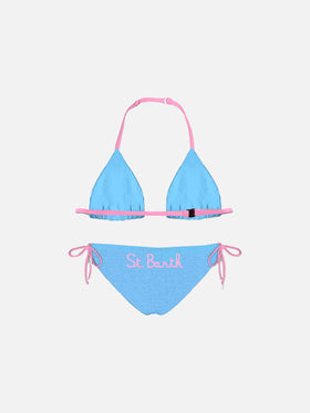 Hellblauer Triangel-Bikini für Mädchen