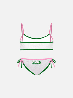 Bikini da bambina a bralette in spugna