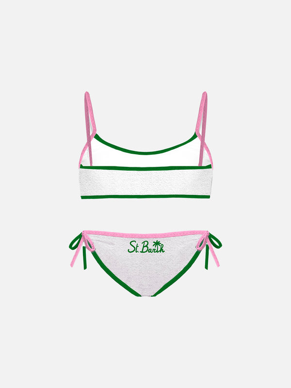 Frottee-Bralette-Bikini für Mädchen