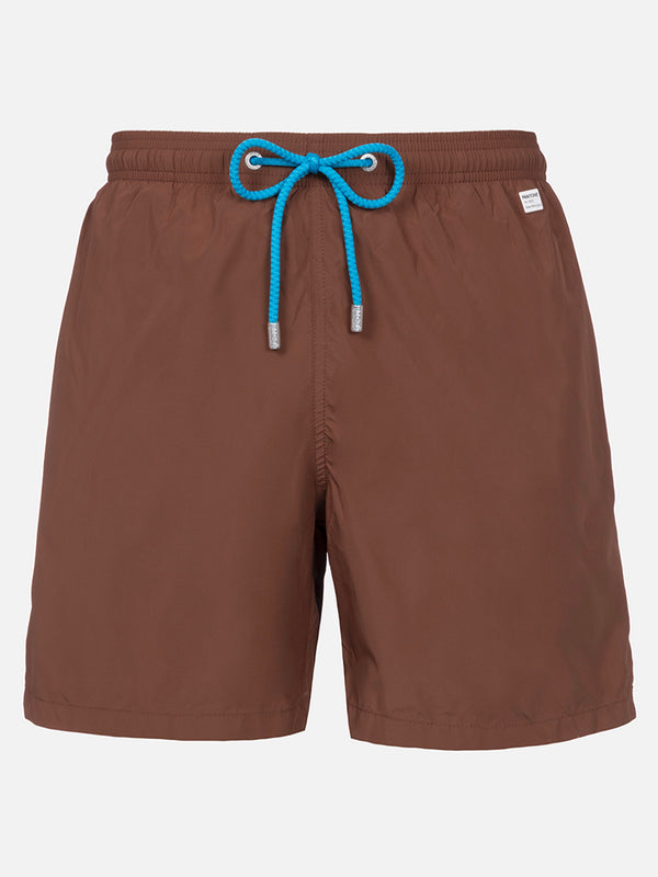 Herren-Badeshorts aus leichtem Stoff in Braun Lighting Pantone | PANTONE-SONDERAUSGABE