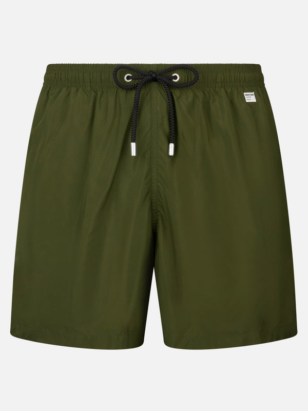 Man lightweight fabric military green swim shorts Lighting Pantone | PANTONE® SPECIAL EDITION