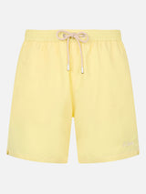 Man pale yellow mid-length swim shorts Patmos