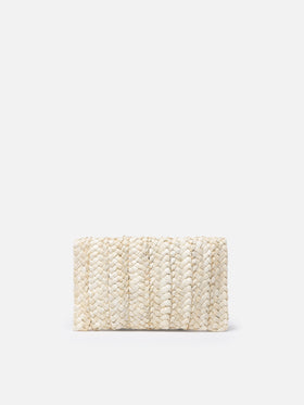 Straw Envelope clutch with Saint Barth embroidery