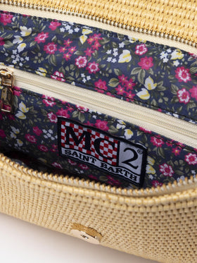 Straw pochette with fruit charms