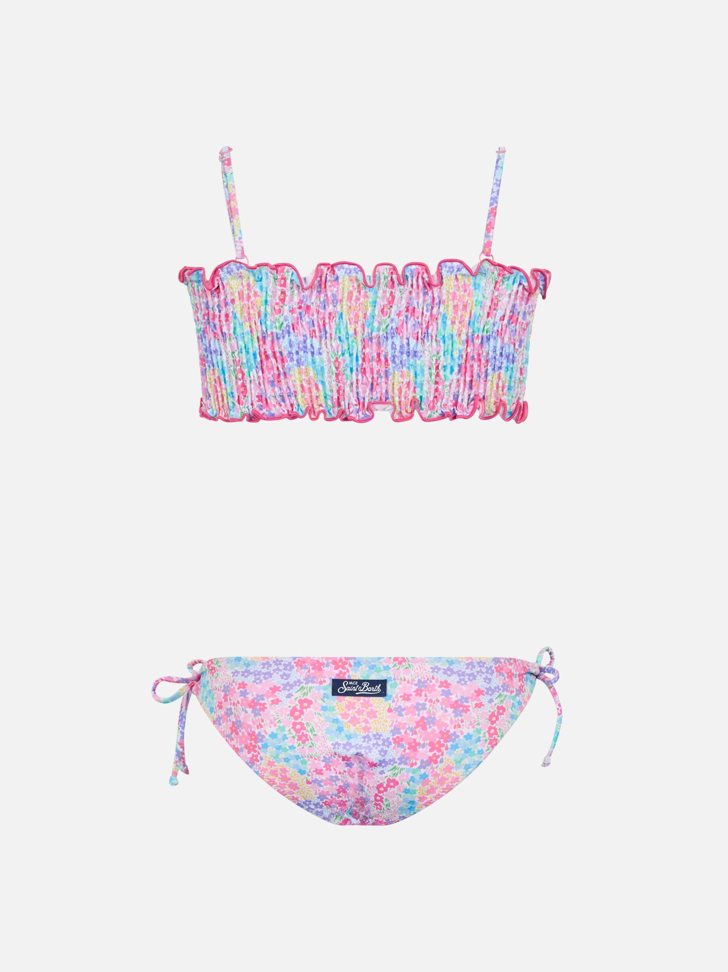 Girl smocked point embroidery bikini Tilly with flower print