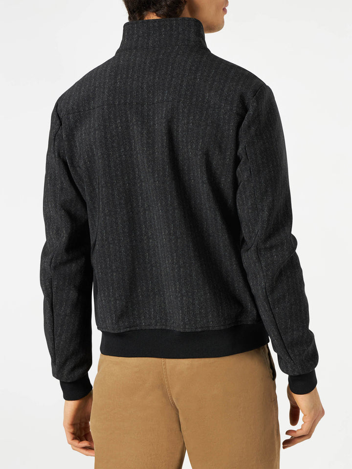 Man mid-weight herringbone bomber jacket Traveler