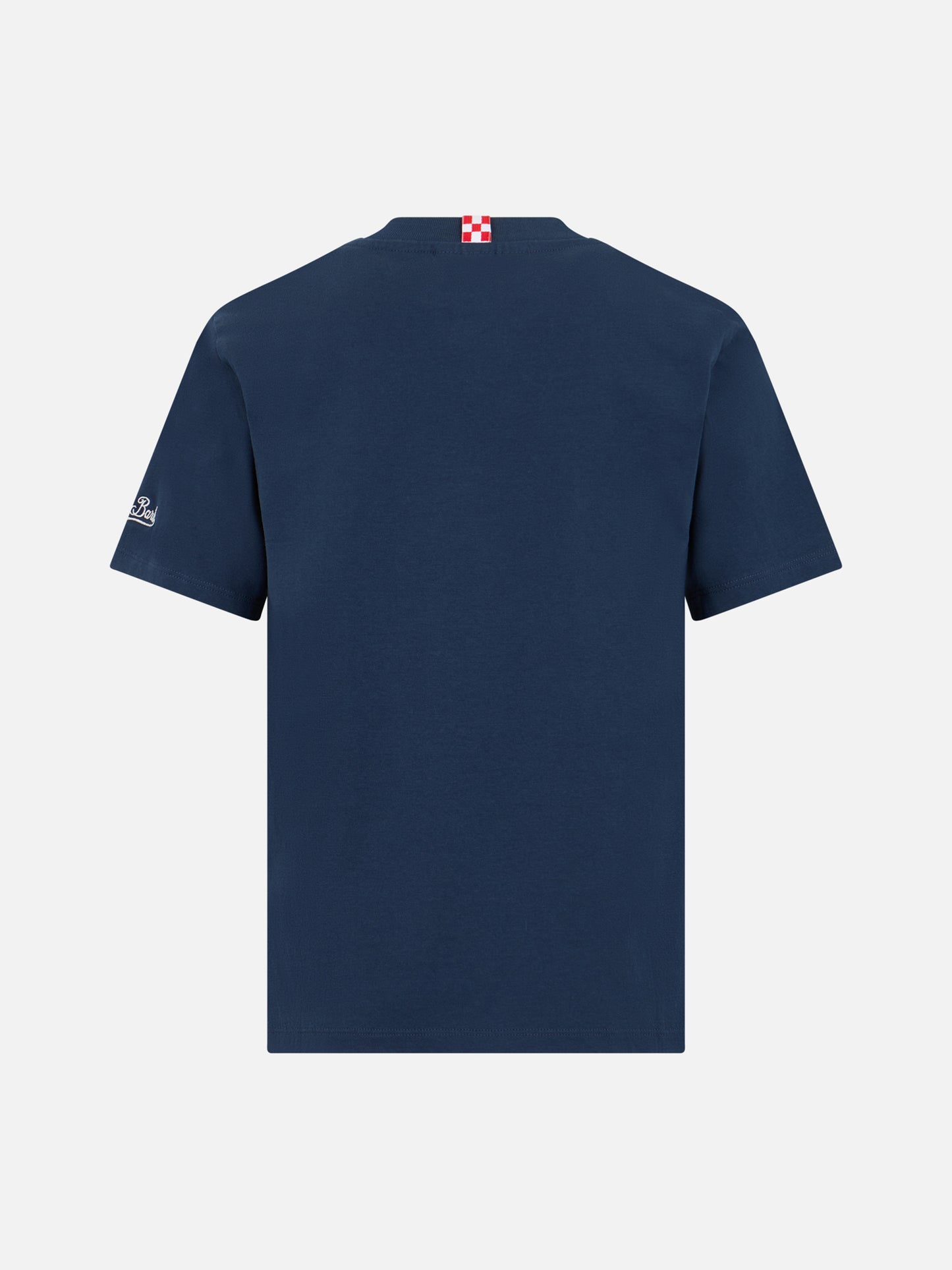 Baumwoll-T-Shirt für Jungen mit Frottee-Aufnäher „King of St. Barth“.