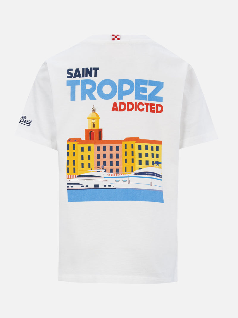 Baumwoll-T-Shirt für Jungen mit „Saint Tropez Addicted Postcard“-Aufdruck