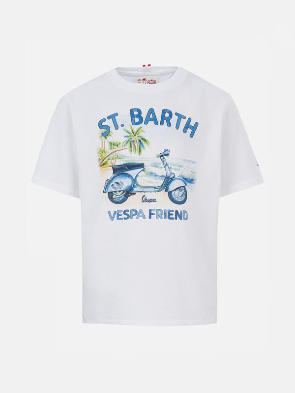 Boy cotton t-shirt with St. Barth Vespa friends print | VESPA SPECIAL EDITION