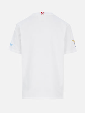 Baumwoll-T-Shirt für Jungen mit Di Padre in Figlio-Stickerei | SS LAZIO SONDEREDITION