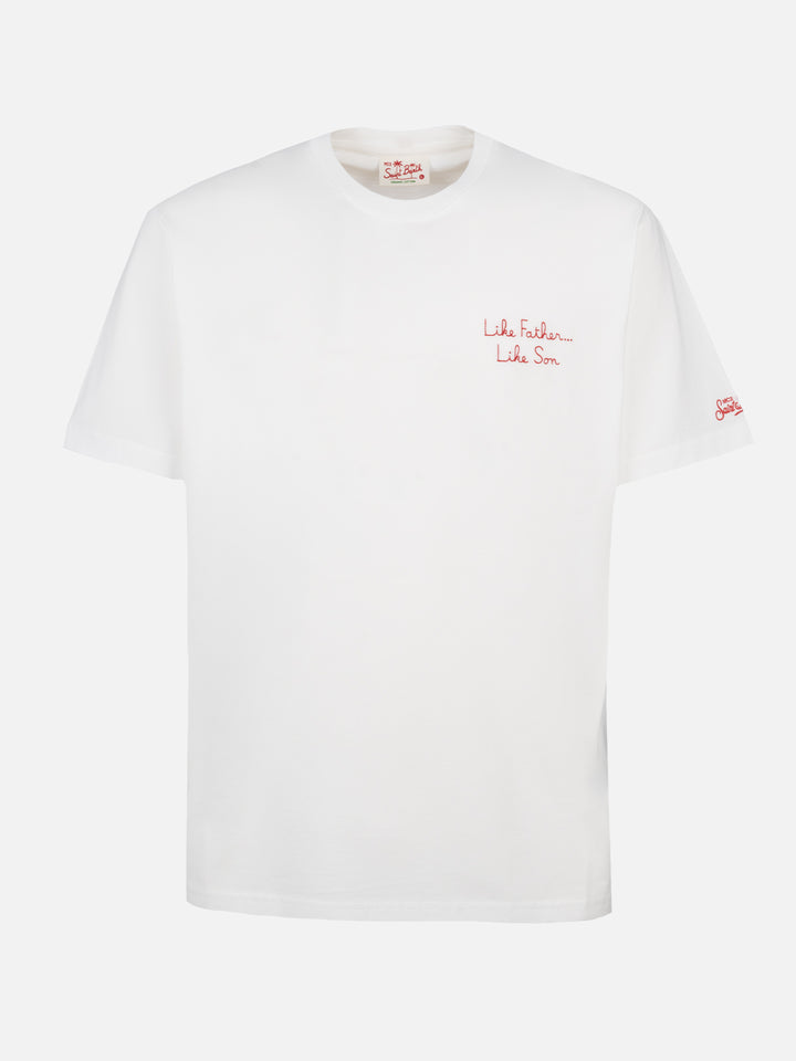 Man cotton t-shirt with The Simpson front embroidery and back print | THE SIMPSON SPECIAL EDITION - MC2 Saint Barth