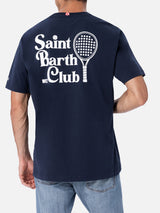 Man cotton t-shirt with Saint Barth padel club front and back print