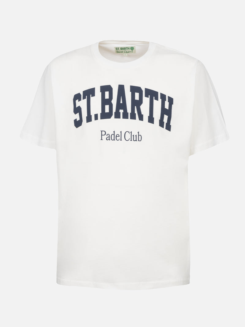 Man cotton t-shirt with St. Barth Padel Club placed print