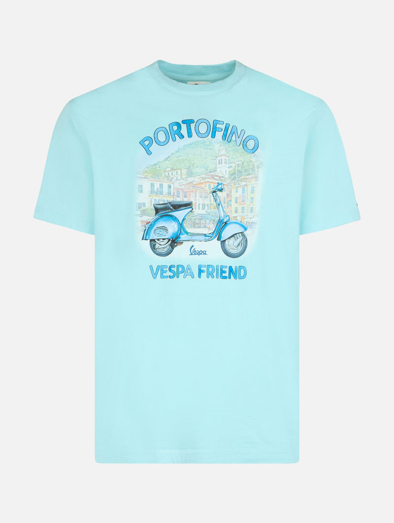 Herren-T-Shirt mit platziertem Portofino Vespa Friend-Aufdruck | VESPA-SONDEREDITION