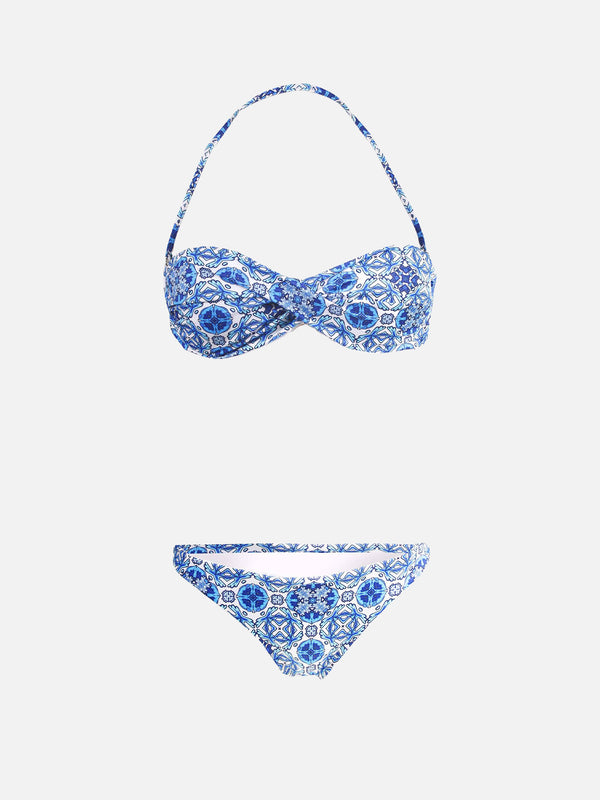 Bandeau bikini optical print