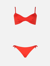 Orangefarbener U-Ausschnitt-Bralette-Bikini für Damen von May Yali