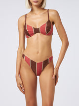 Bikini da donna a righe lurex scoop bralette May Romy