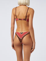 Bikini da donna a righe lurex scoop a bralette May Romy