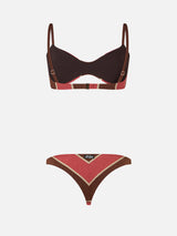 Bikini da donna a righe lurex scoop a bralette May Romy