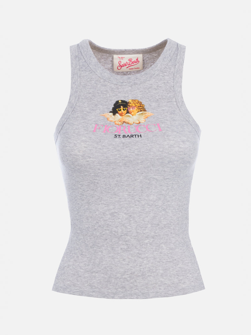 Tanktop aus Baumwolle im Rippenmuster für Damen | FIORUCCI SPECIAL EDITION