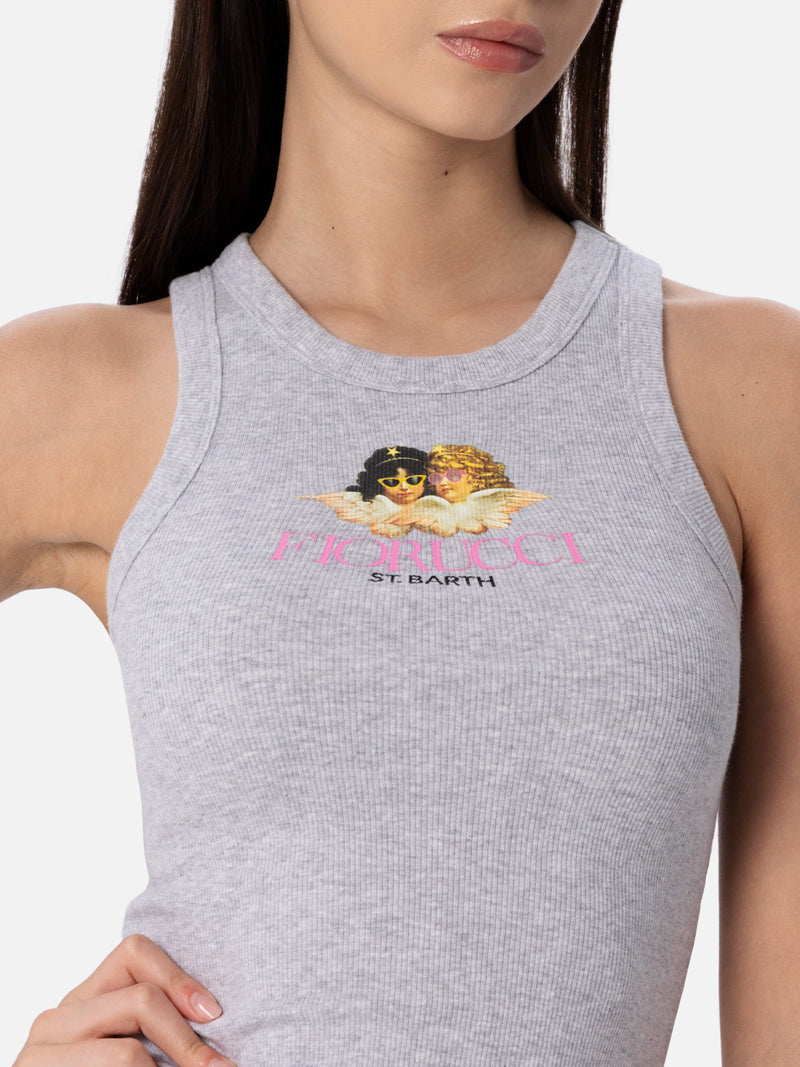 Tanktop aus Baumwolle im Rippenmuster für Damen | FIORUCCI SPECIAL EDITION