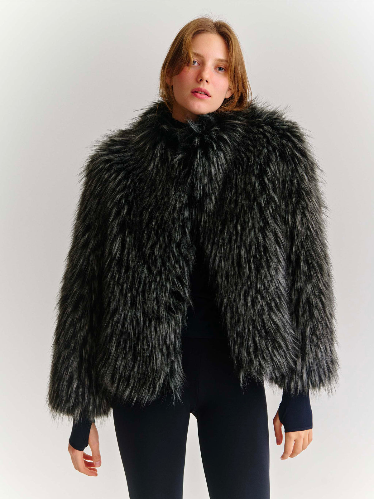 Veste en fausse fourrure Artika effet renard argenté 