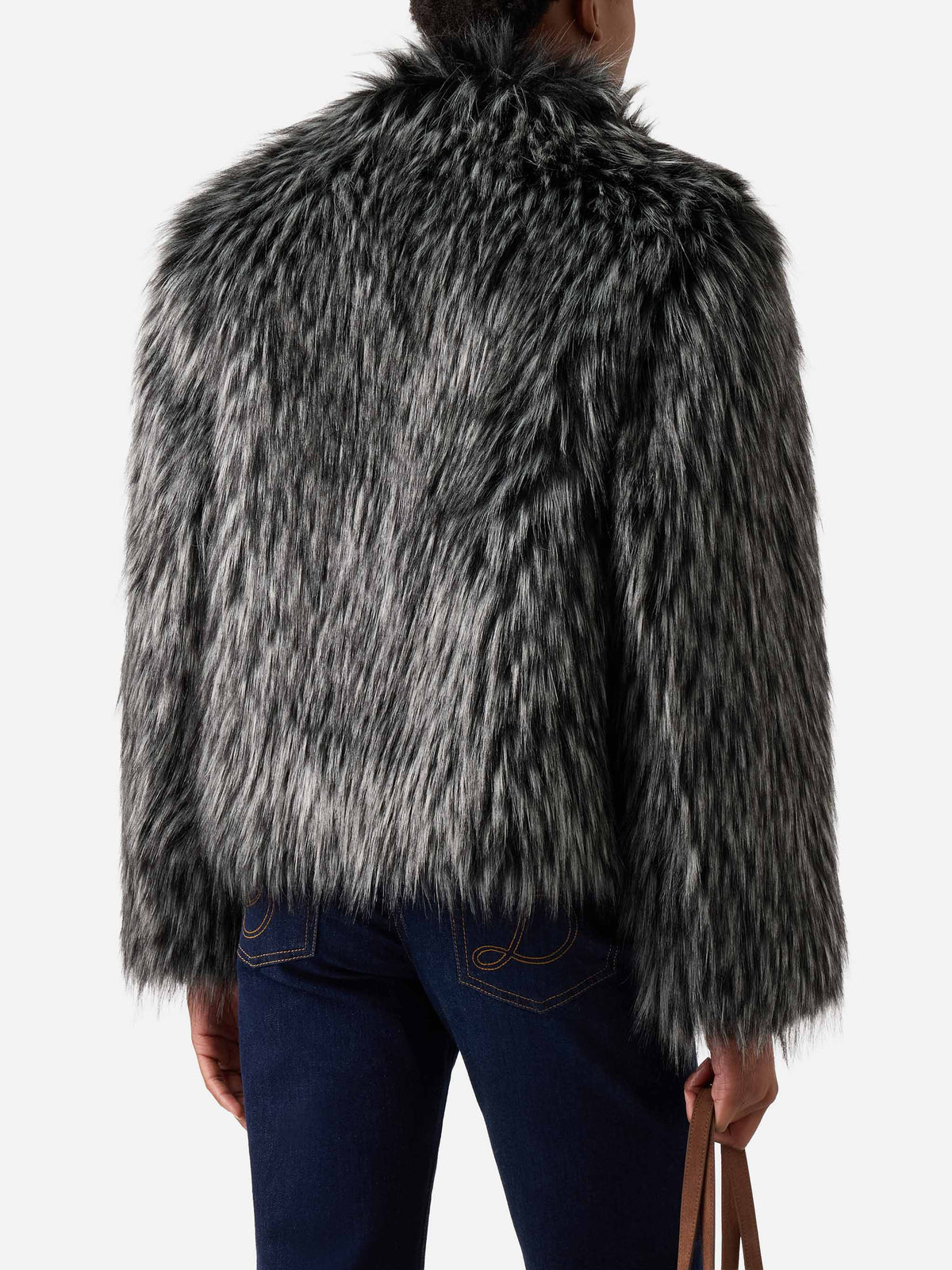 Veste en fausse fourrure Artika effet renard argenté 