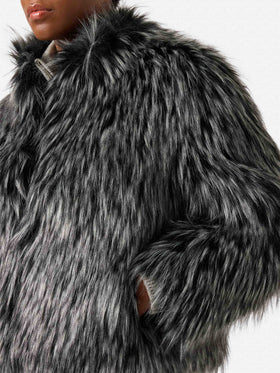 Veste en fausse fourrure Artika effet renard argenté 