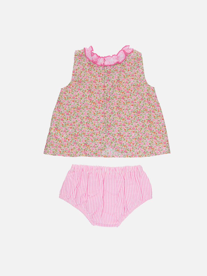 Baby Hanna Rose Baumwollkleid Abbie mit Oberteil und Pumphose | HERGESTELLT AUS LIBERTY-STOFF