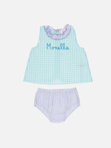 Baby gingham cotton dress Abbie with top and bloomers