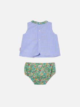 Abbie top and bloomer set with Bonjour St. Barth embroidery | Made with Liberty Fabric