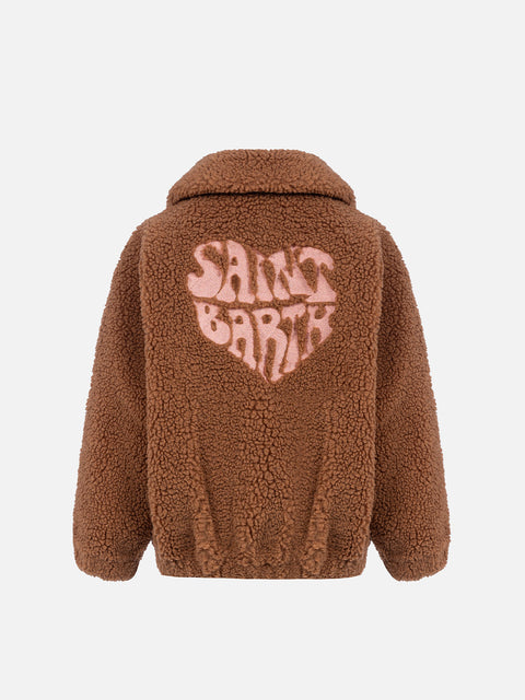 Girl beige sherpa bomber coat Abel - MC2 Saint Barth