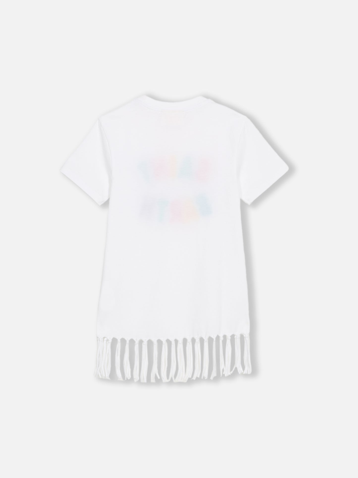 Girl Abbey dress with fringes and terry patch - MC2 Saint Barth