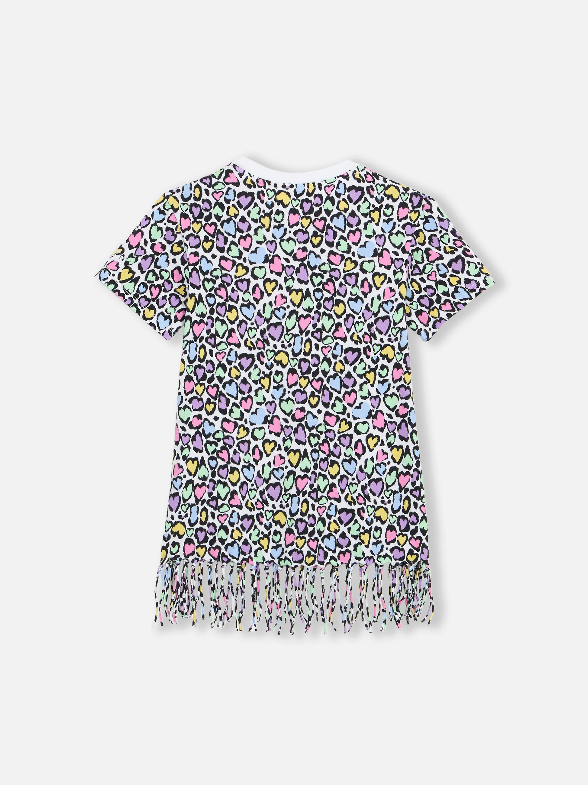 Girl Abbey dress with fringes and animalier print - MC2 Saint Barth
