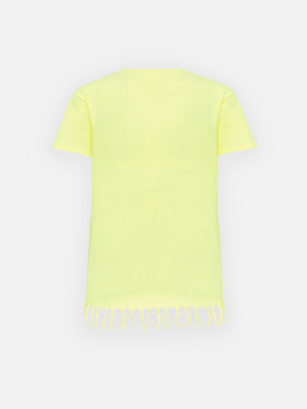 Abbey dress with fringes and  St. Barth local print