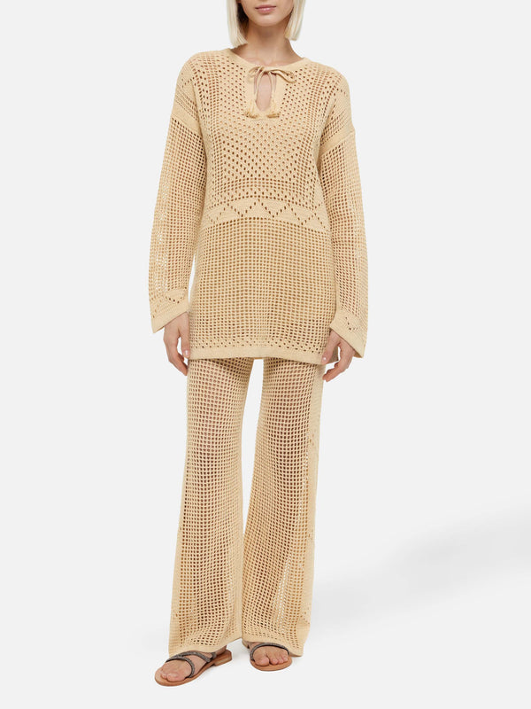 Alicia crochet mesh tunic