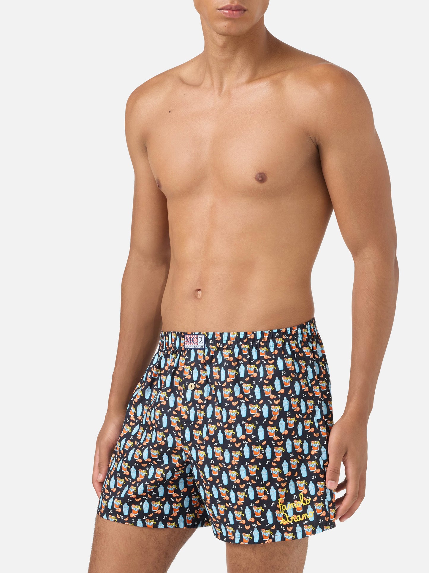 Boxershorts aus Baumwolle von Adam mit Cocktail-Print 