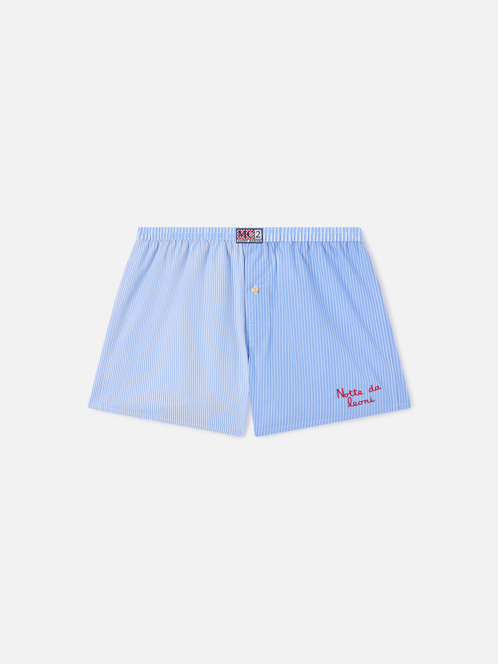 Boxer Adam Contrast a righe azzurre e bianche