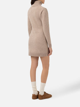 Brea dress in khaki soft-touch wool