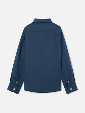 Chemise Agnes bleu marine en lin 