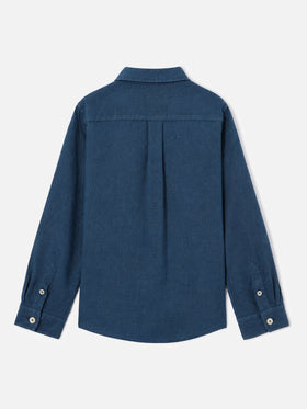 Chemise Agnes bleu marine en lin 