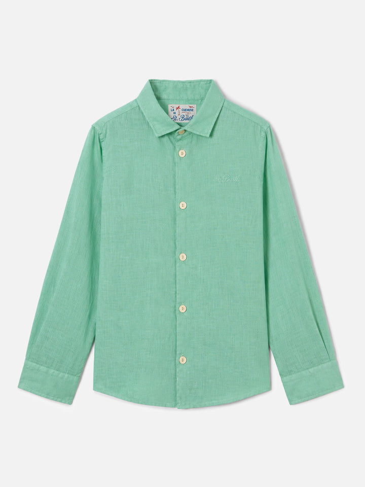 Chemise Agnes vert sauge en lin 