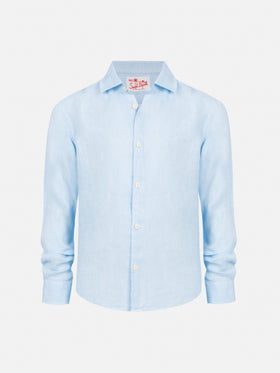 Agnes light blue linen shirt