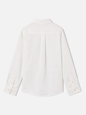 Weißes Agnes-Hemd aus Leinen 