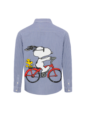 Camicia Agnes in cotone blu navy con stampa Snoopy | SNOOPY PEANUTS® SPECIAL EDITION