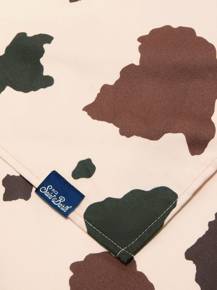 Telo mare Aidan con stampa muccata e logo