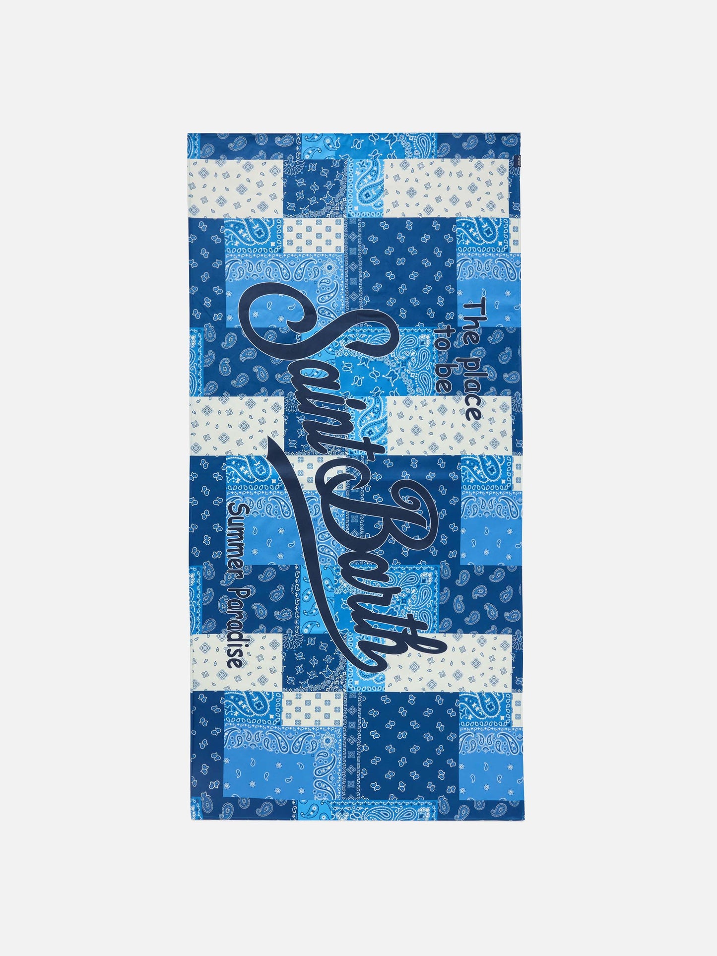 Aidan beach towel with foulard print and logo