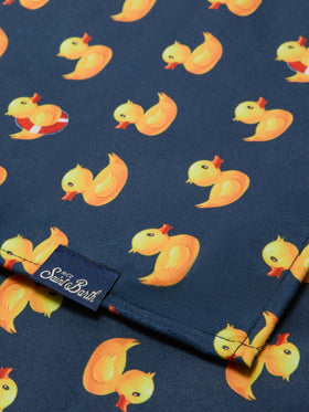 Aidan beach towel with Ducky print and logo