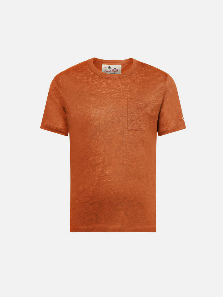 Orange linen jersey t-shirt Alex