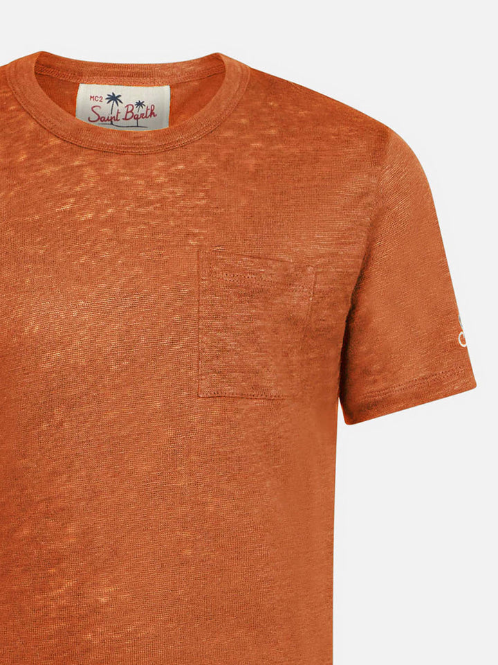 Orange linen jersey t-shirt Alex